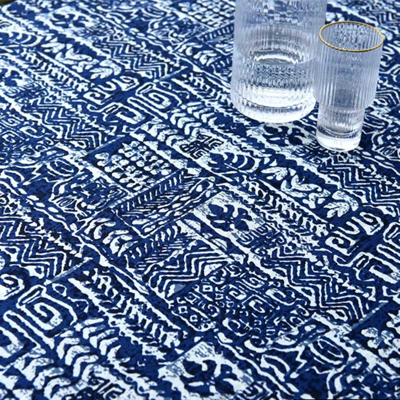 Bohemian Cotton Linen Fabric with Vintage Ethnic Print