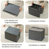 Step-by-step guide showing how to unfold and install a foldable oxford fabric shoe box organizer.