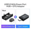 Aluminum USB 3.0 Hub with Clamp Mount for Desktops and Laptops