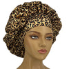 Leopard Print Satin Sleep Bonnet