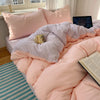 4-Piece Cotton Bedding Set with Duvet Cover, Flat Sheet, and Pillowcases
