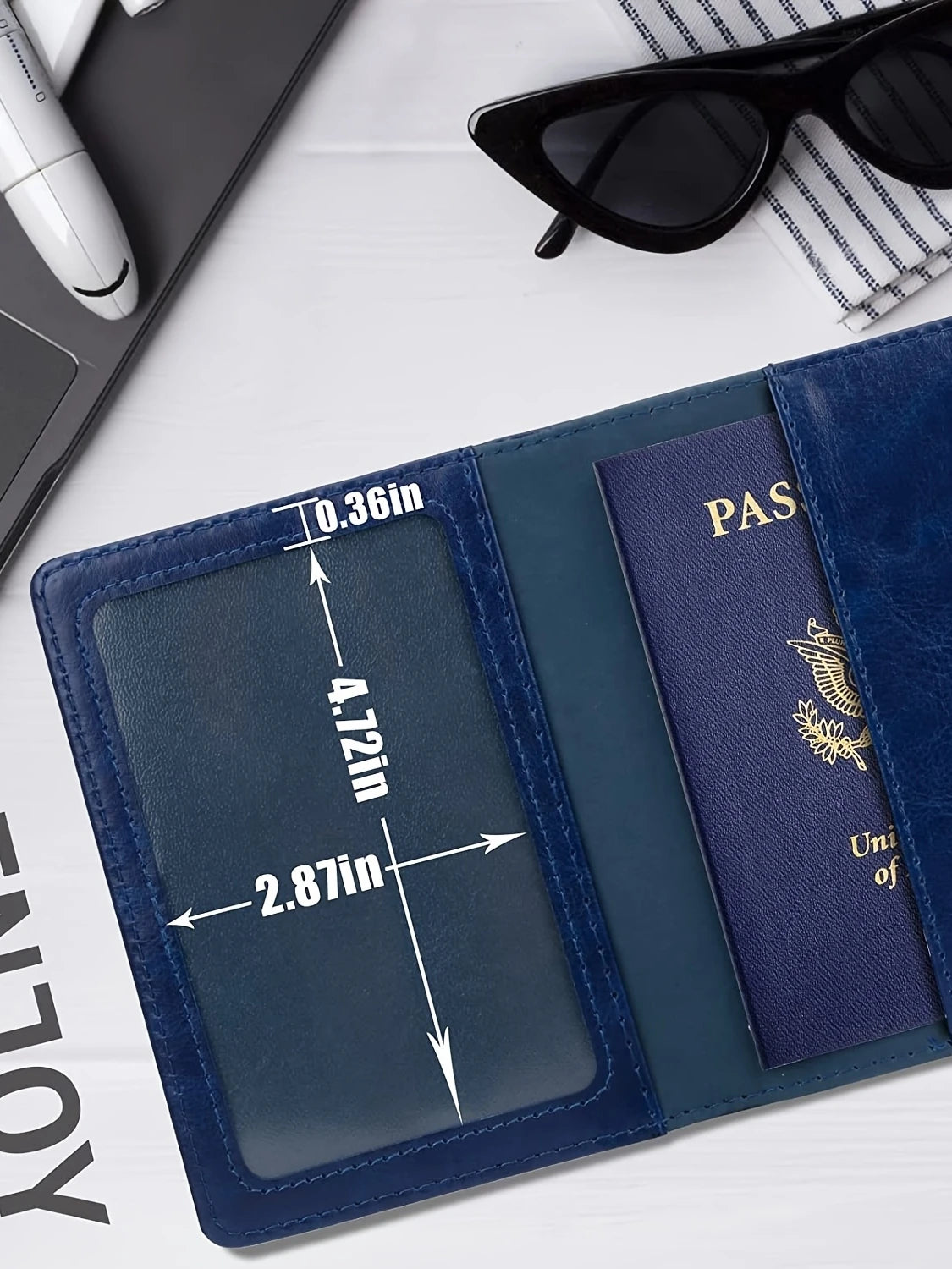 RFID-Blocking Leather Passport Holder with Card Slots