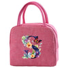 Insulated Canvas Lunch Bag with Butterfly Letter Pattern