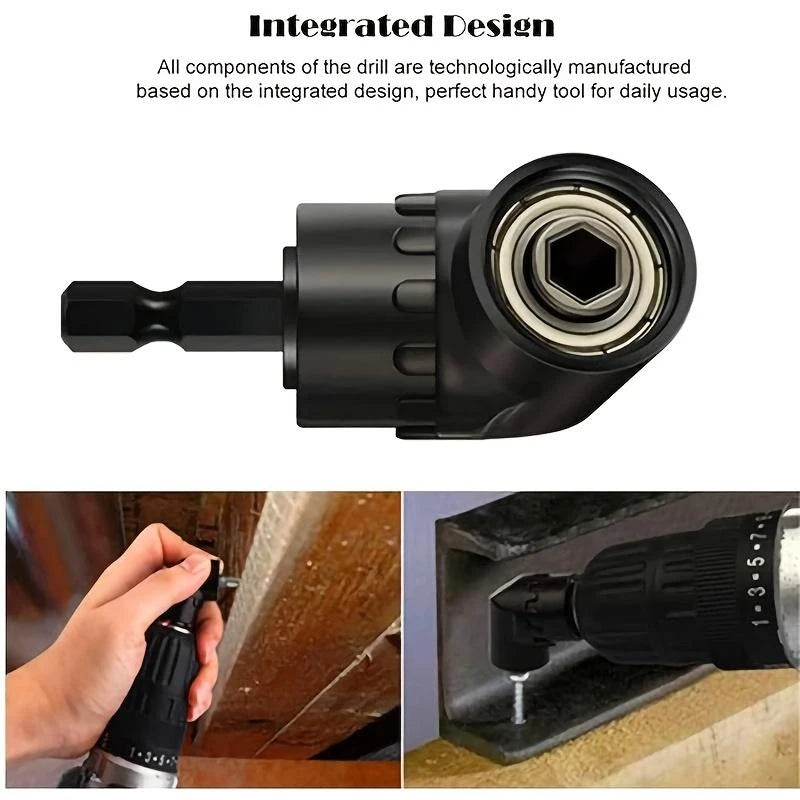 Right-Angle Drill Bit Adapter Set with Universal Sockets