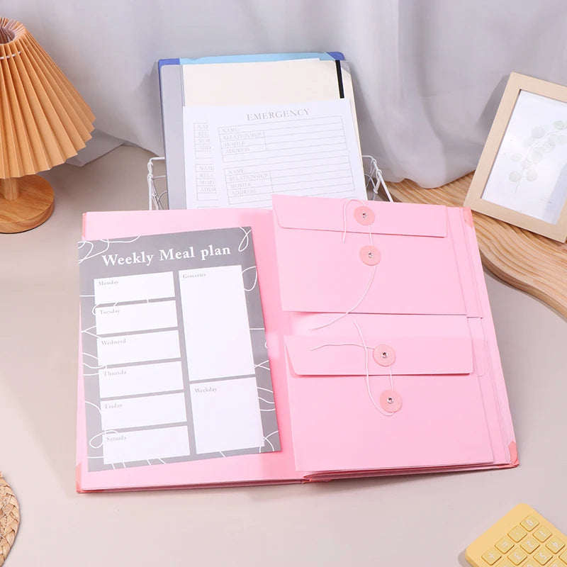 Emergency Preparedness Document Organizer with Accordion Pockets