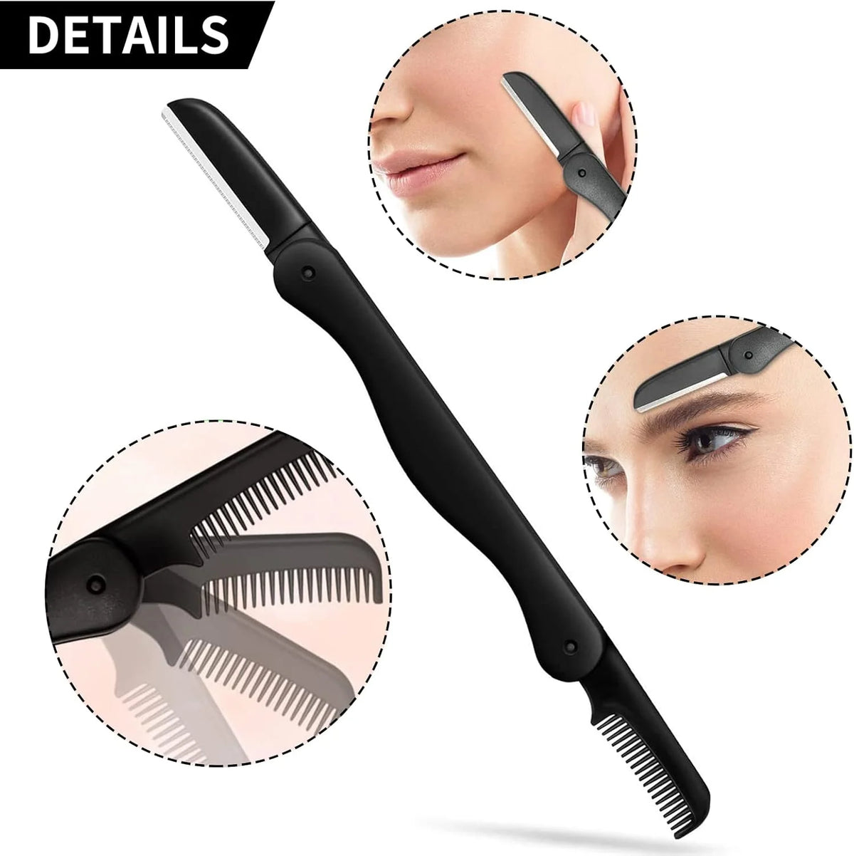 Professional Eyebrow Trimming Kit with Stainless Steel Tweezers