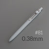 A white Uni ZENTO quick-dry gel pen is shown diagonally against a gray background, with the size marked as 0.38mm.