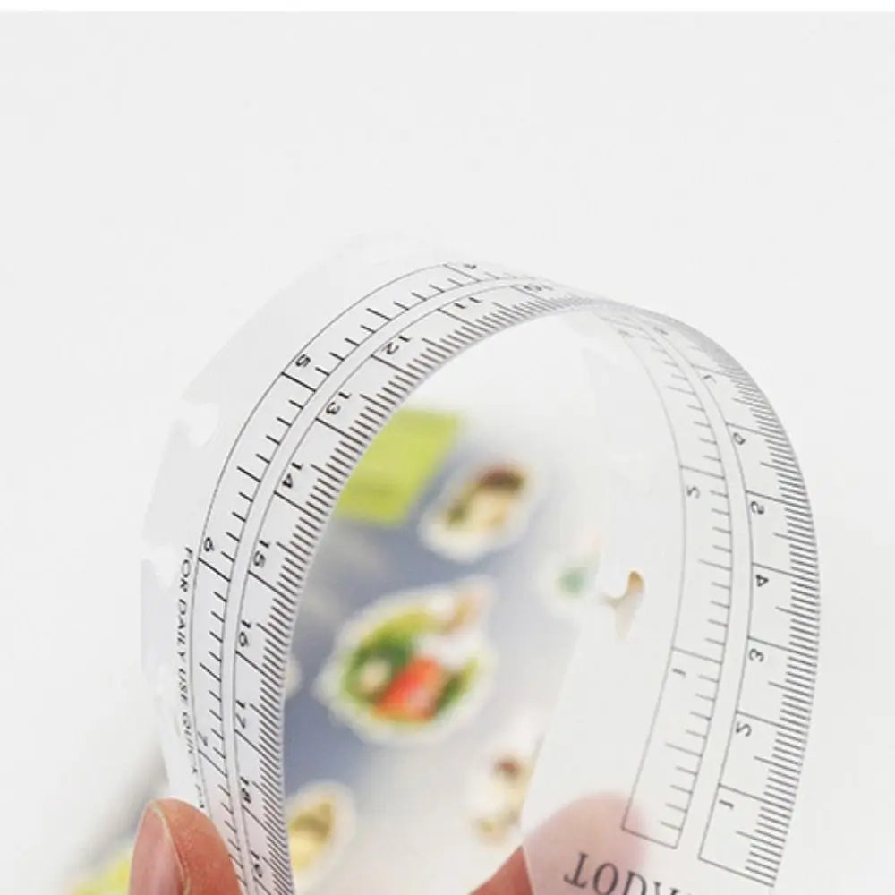 Multifunctional Transparent PVC Bookmark Ruler for Loose-Leaf Notebooks