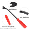 A black emergency car door unlock tool kit featuring an anti-slip design, fine workmanship, and an ergonomic red handle.