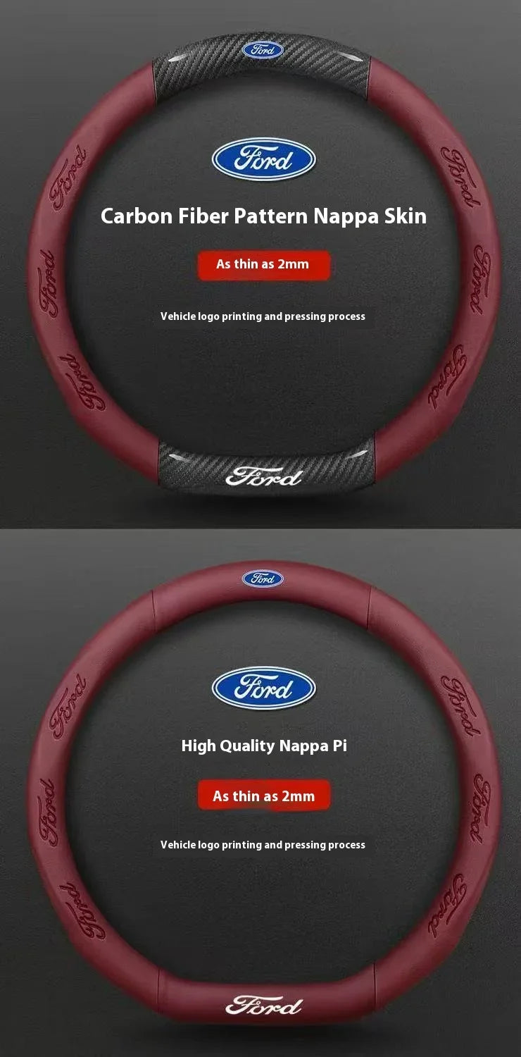 Carbon Fiber Steering Wheel Cover for Ford Models