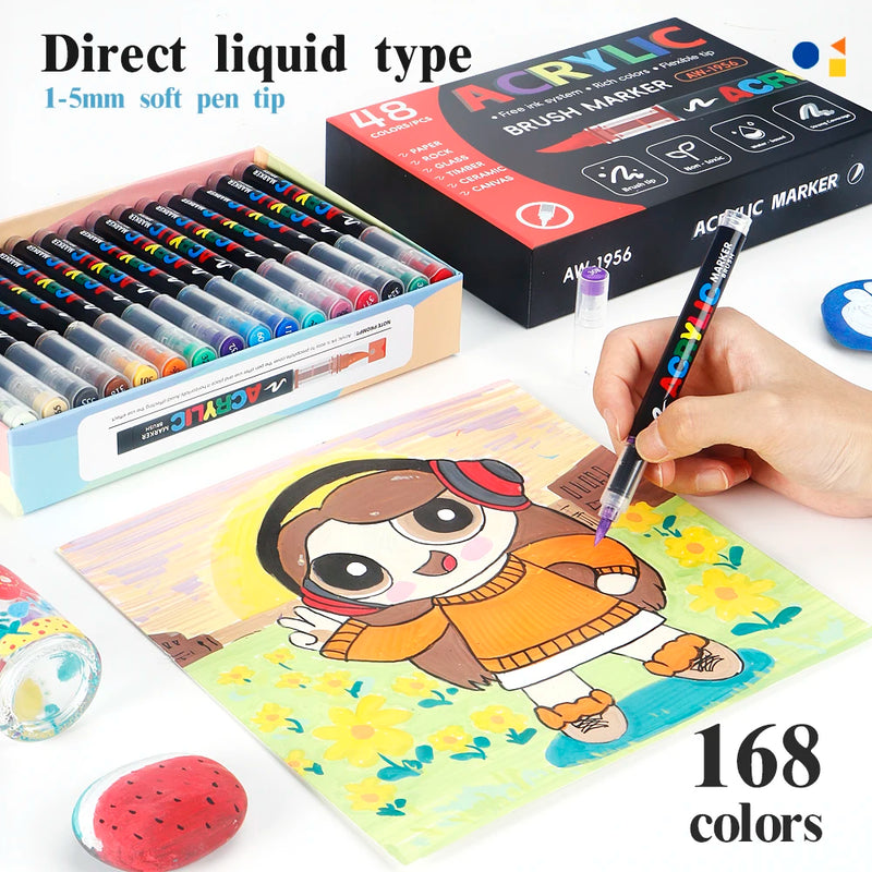 168-Color Acrylic Paint Marker Set