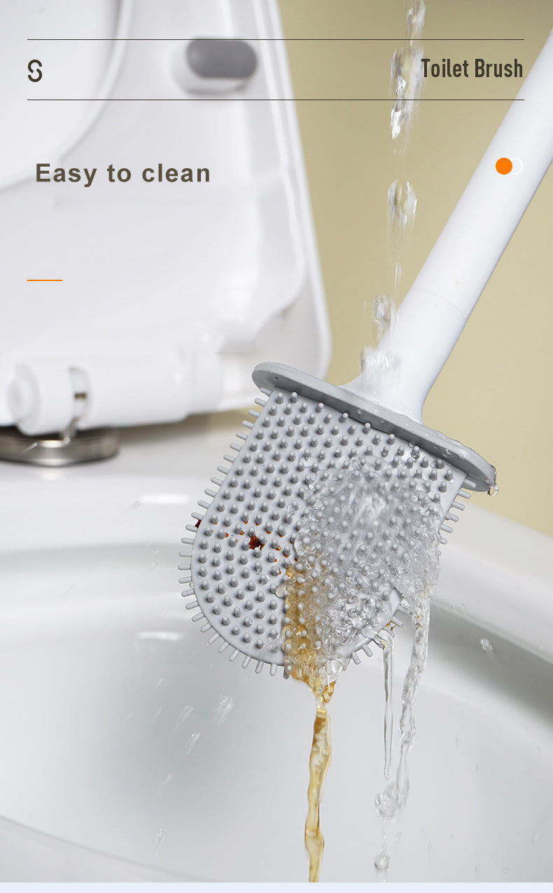 Silicone Toilet Brush with Wall-Mount Holder