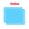 A rectangular blue film for car mirrors with anti-fog and anti-reflective coating.