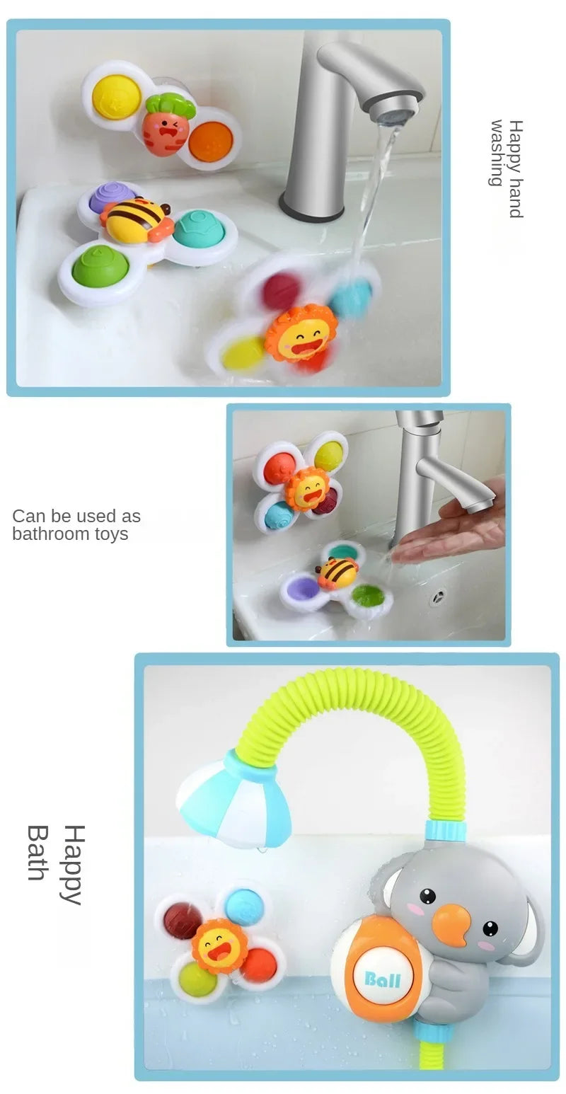 Suction Cup Spinning Bath Toys for Babies (Set of 3)
