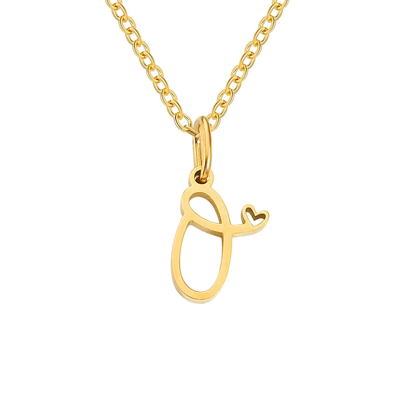 Collier avec Lettre Initiale et Pendentif Cœur