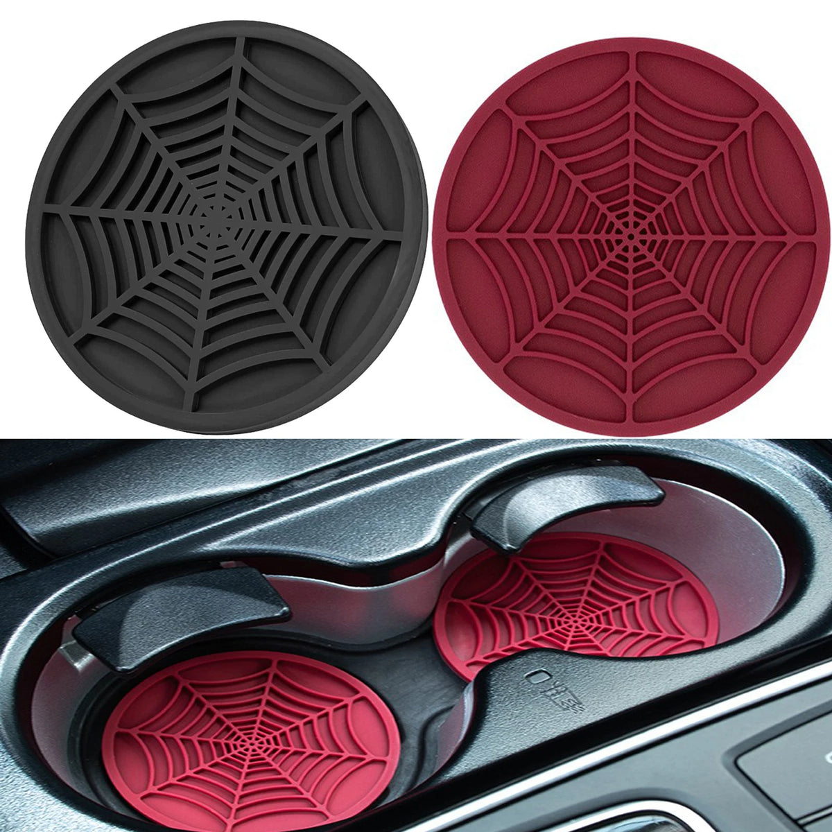Spider Web Silicone Coasters for Car Cup Holders