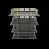 A 1:64 scale miniature garage diorama kit featuring multiple levels and lighting elements.