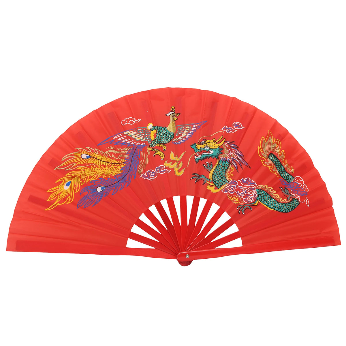 Traditional Bamboo Tai Chi Performance Fan with Protective Cover