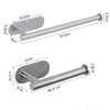 Stainless steel wall-mounted paper towel holder with a flat plate and a cylindrical rod.