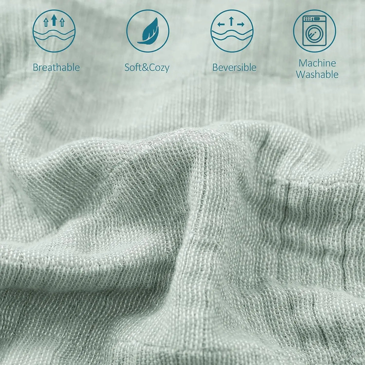 Breathable 4-Layer Cotton Muslin Blanket — Lightweight & Soft for All Seasons