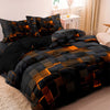 Geometric Grid Print Duvet Cover Set with Pillowcases