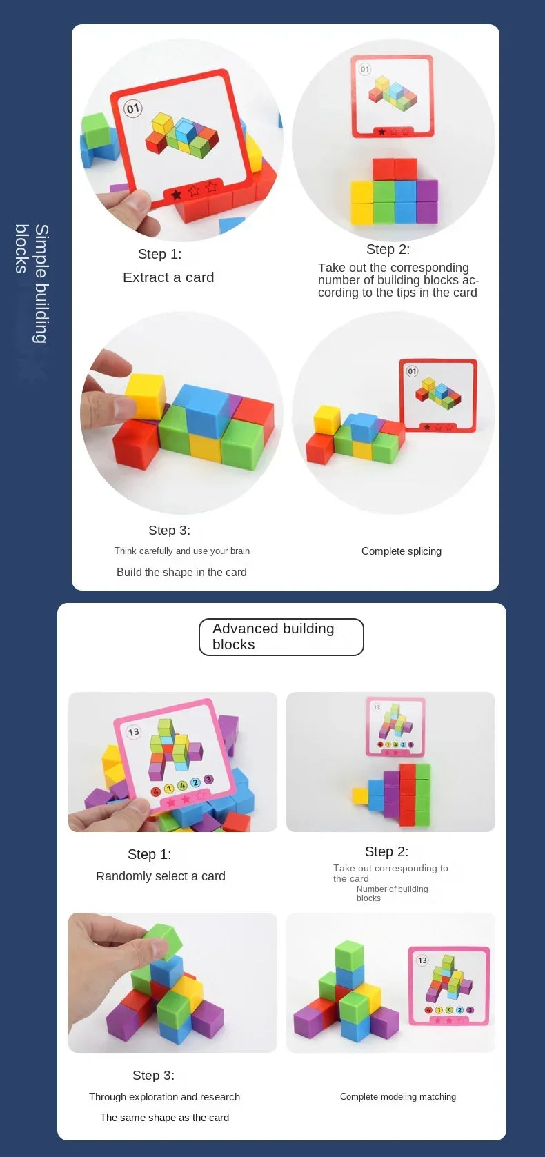 Montessori Rainbow Stacking Blocks for Kids | Spatial Thinking & Math Learning Toy