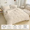 Beige Three-Dimensional Floral Duvet Cover Set