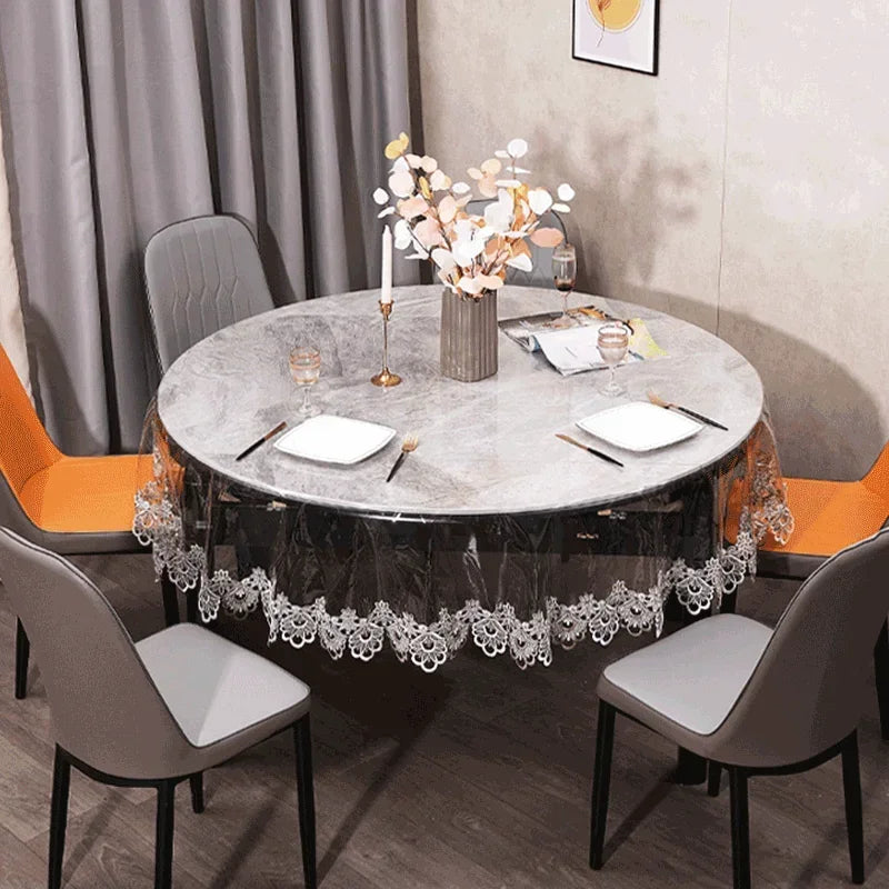Elegant Lace Embroidered Waterproof Tablecloth