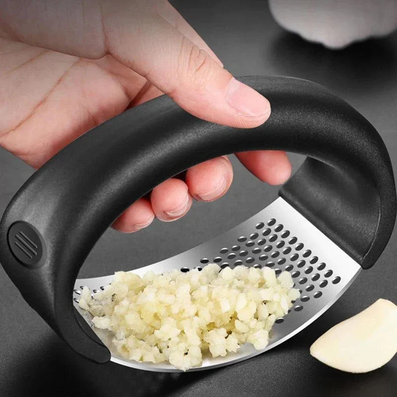Stainless Steel Garlic Press with Ergonomic Handle