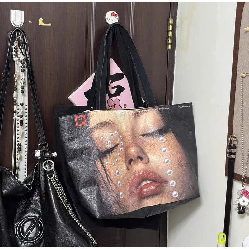 Classic PU Leather Tote Bag with Interior Zipper Pocket