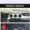 Carbon fiber grain decorative trim kit for Ford Mustang featuring red and black accents.