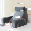 Ergonomic Back Support Pillow with Side Arms — Memory Foam Reading Cushion for Bed, Sofa & Office