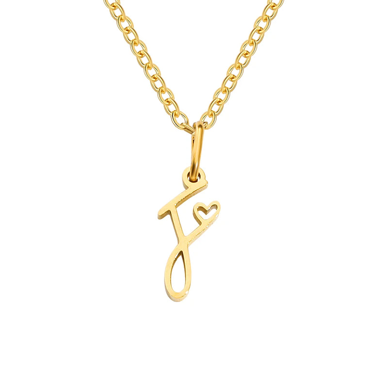 Collier avec Lettre Initiale et Pendentif Cœur