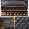 Crystal Velvet Gold Lace Bed Skirt with Anti-Slip Base