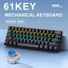 Compact 61-Key Mechanical Gaming Keyboard with RGB Backlighting