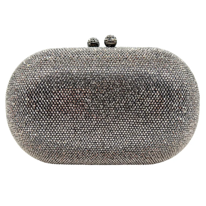 Rhinestone Evening Clutch with Chain Strap