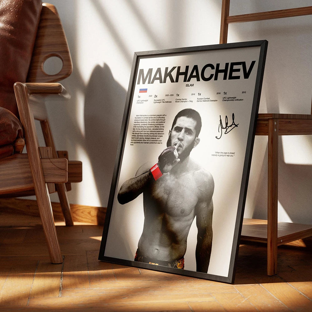 Boxing Legend Fighter Canvas Wall Art - MMA Champion Poster Print for Home Gym Decor