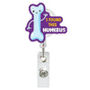 Heart Shape Glitter Acrylic Retractable Badge Reel with Crocodile Clip