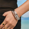 Openable Gold-Plated Zircon Bangle Bracelet