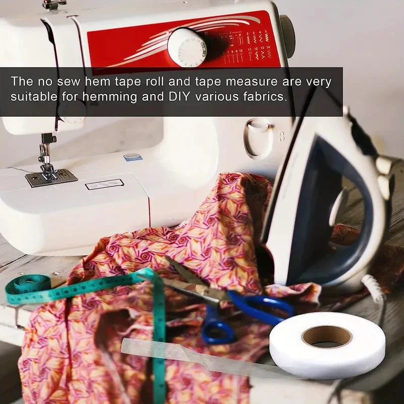 Nähmaschine mit Interfacing und Stoff zur Nähte- und DIY-Arbeit demonstrieren.