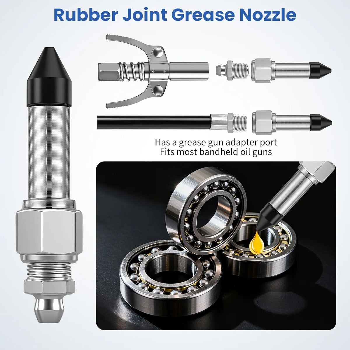 7-Piece Grease Gun Needle Nozzle Kit for Precision Lubrication