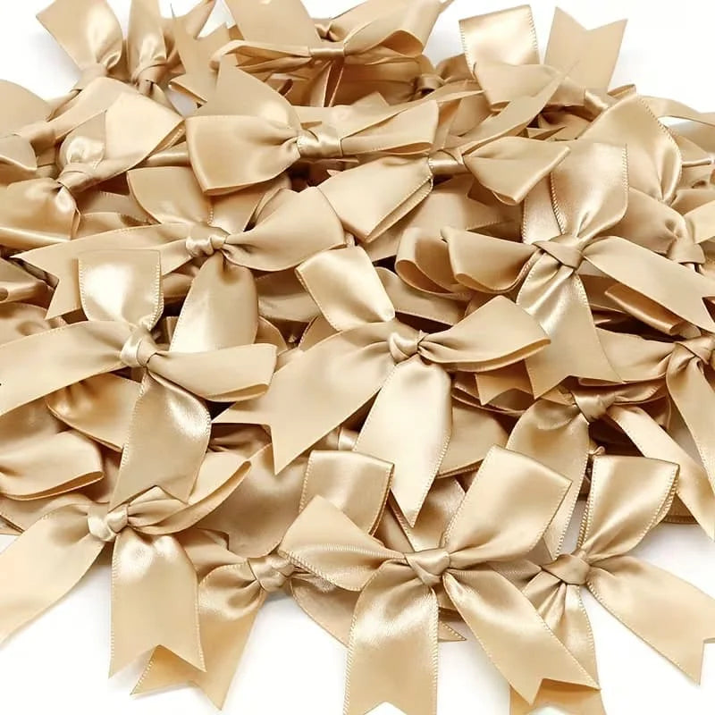 Satin Bowknot Ribbon Bows for Gift Wrapping and DIY Crafts (Pack of 50)