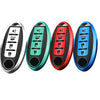 Four colored protective TPU key fob covers for Nissan and Infiniti vehicles displayed side by side