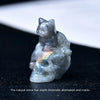 Figurita de Calavera de Gato de Cristal Tallada a Mano