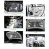 Various views of automotive sound deadening and heat insulation mats including cargo area, door, and hood.