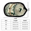 A rectangular print featuring a ten dollar bill on a black background, available in sizes S, M, L, and XL.