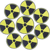 A pack of ten embroidered rock skull iron-on patches for clothing and accessories.