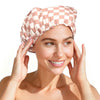 Satin-Lined Wide Shower Cap with Adjustable Fit