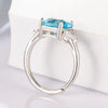 925 Sterling Silver Blue Zircon Engagement Rings