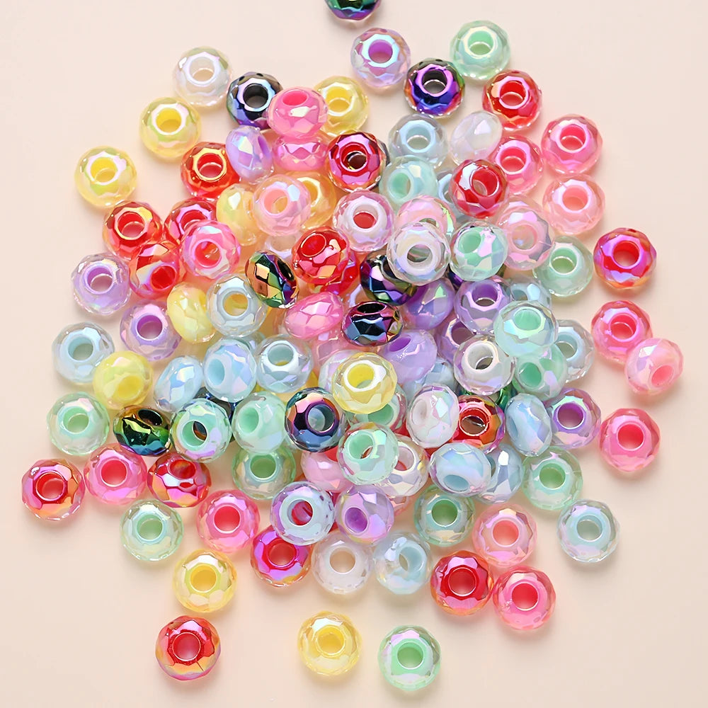 Multicolor Faceted Acrylic Spacer Beads for Jewelry Making